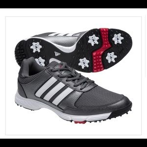 Adidas Mens Tech Response Golf Shoe, Iron Metallic/White/Black, Size 8 M, New